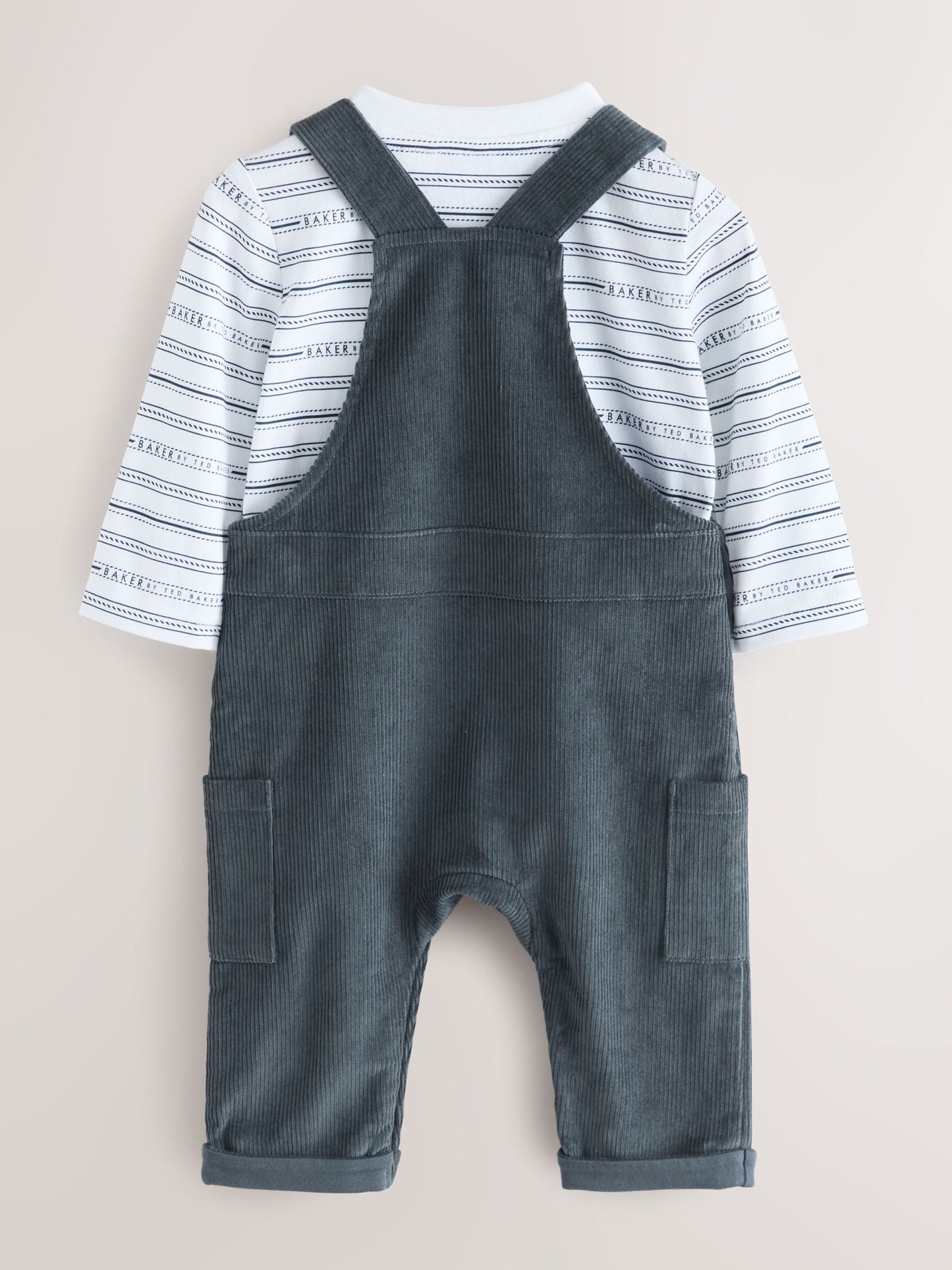 Baker by Ted Baker Charcoal Grey Cord Dungarees Set