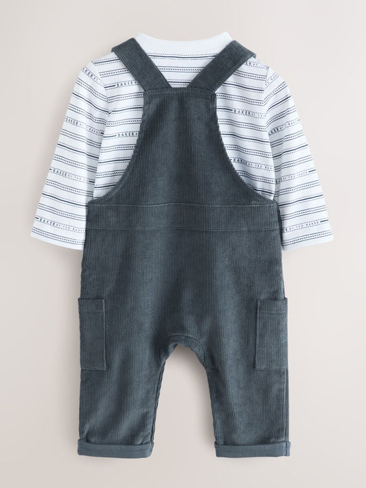 Baker by Ted Baker Charcoal Grey Cord Dungarees Set