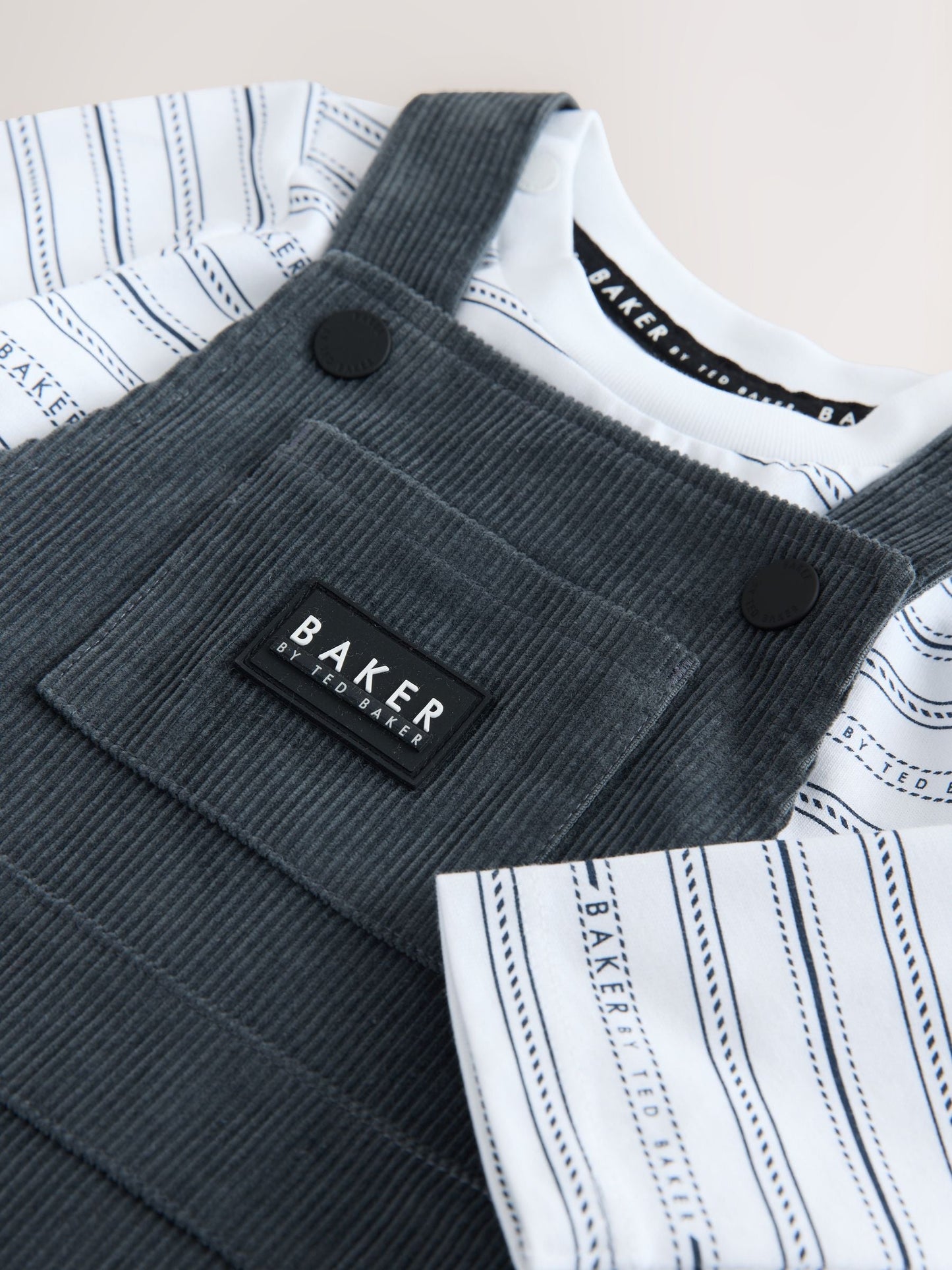 Baker by Ted Baker Charcoal Grey Cord Dungarees Set