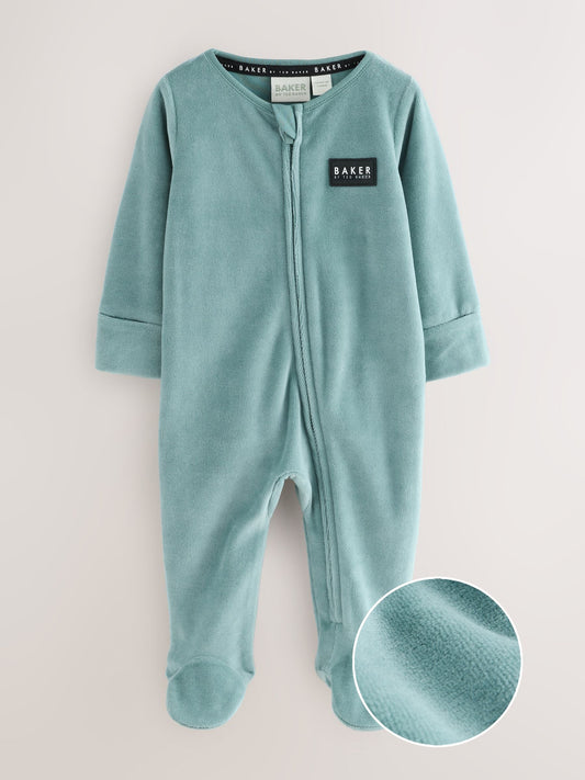 Baker by Ted Baker Green Velour Sleepsuit