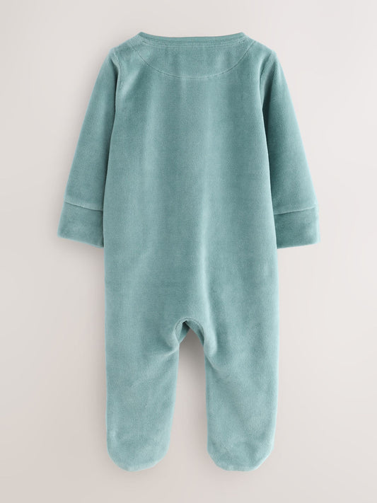 Baker by Ted Baker Green Velour Sleepsuit