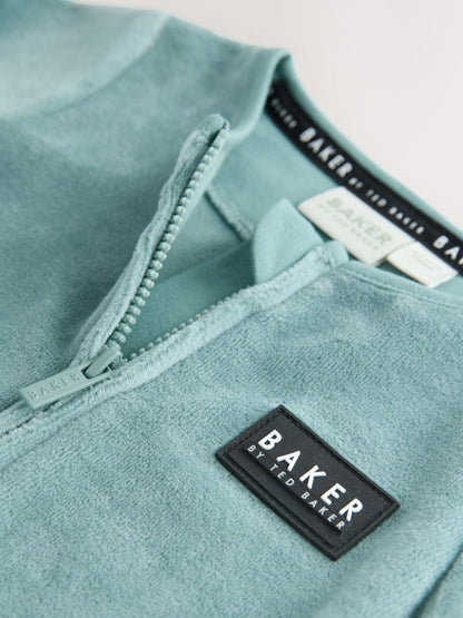 Baker by Ted Baker Green Velour Sleepsuit