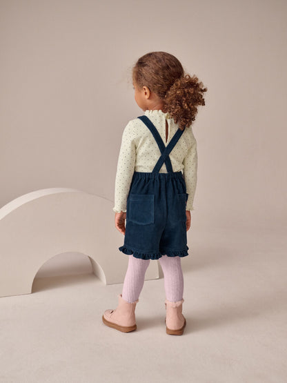 Navy Bunny Corduroy Dungarees Top and Tights Set (3mths-7yrs)