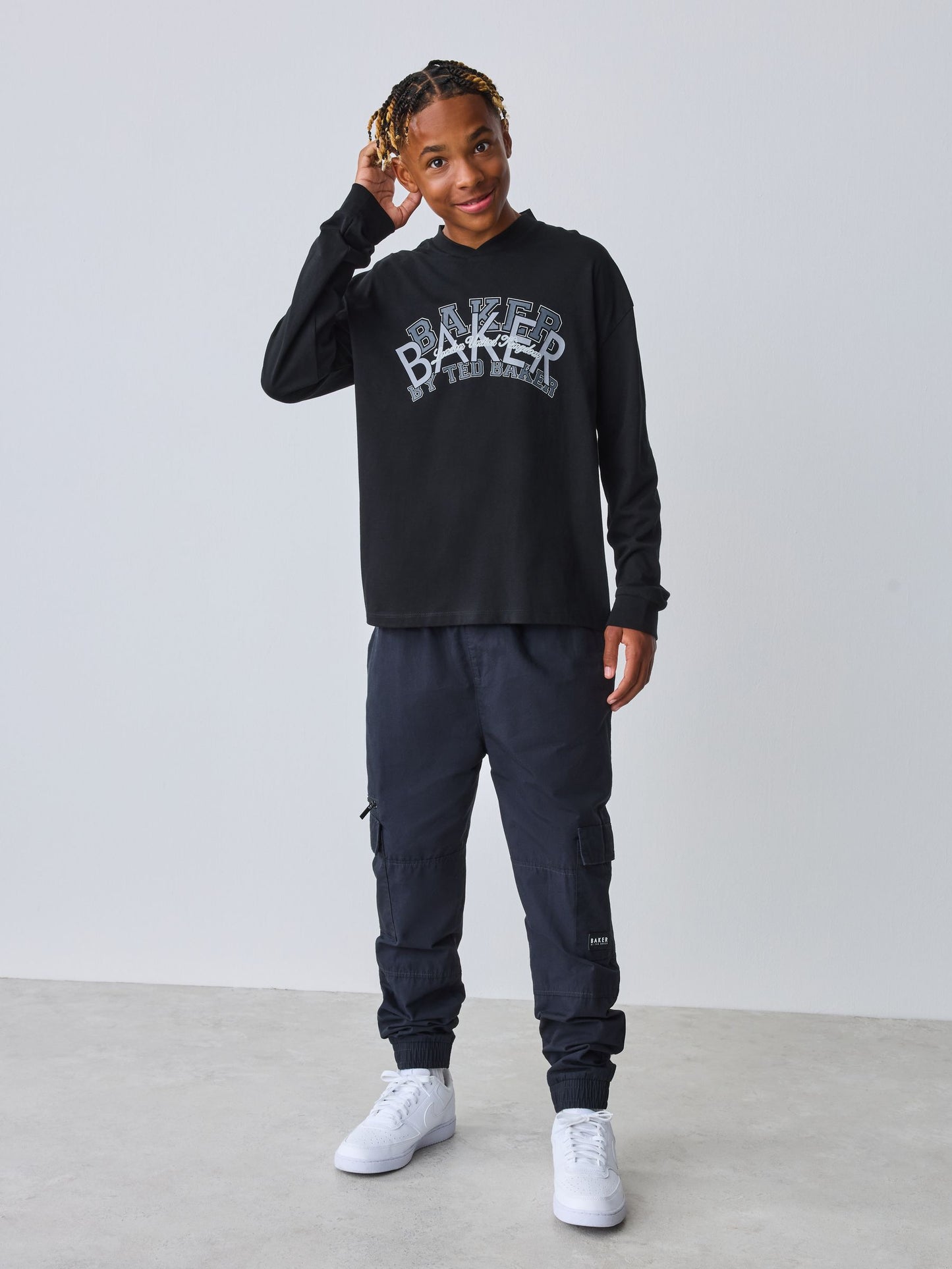 Baker by Ted Baker Black V-Neck Graphic T-Shirt image 4