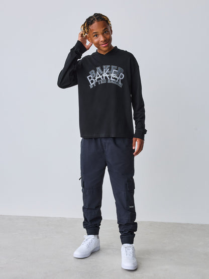 Baker by Ted Baker Black V-Neck Graphic T-Shirt image 4