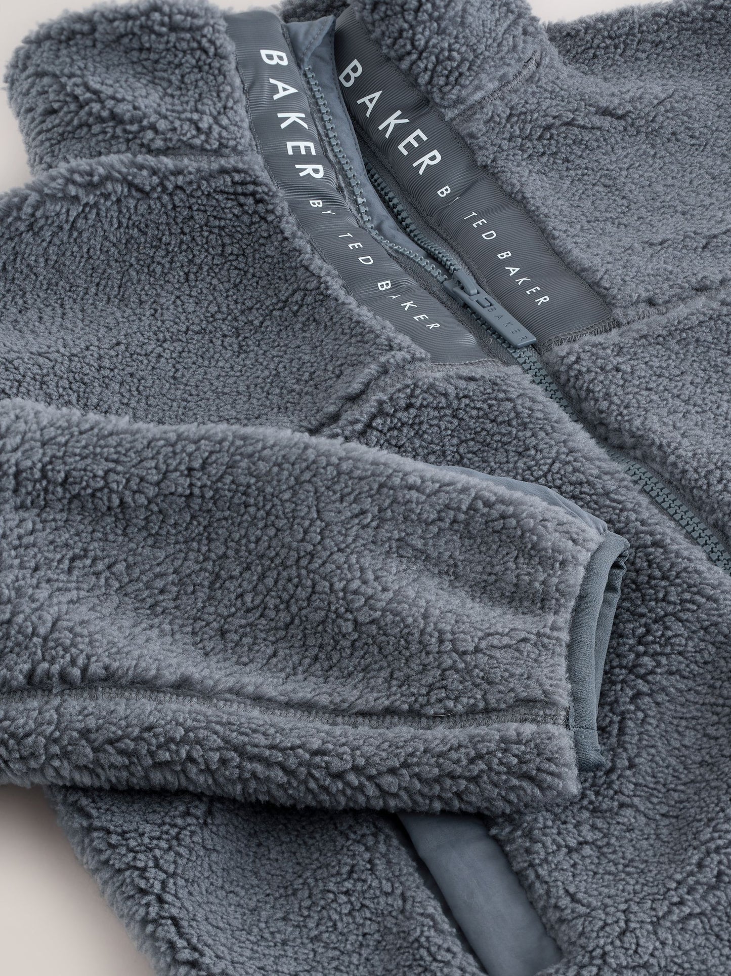 Baker by Ted Baker Grey Borg Zip Through Fleece image 11
