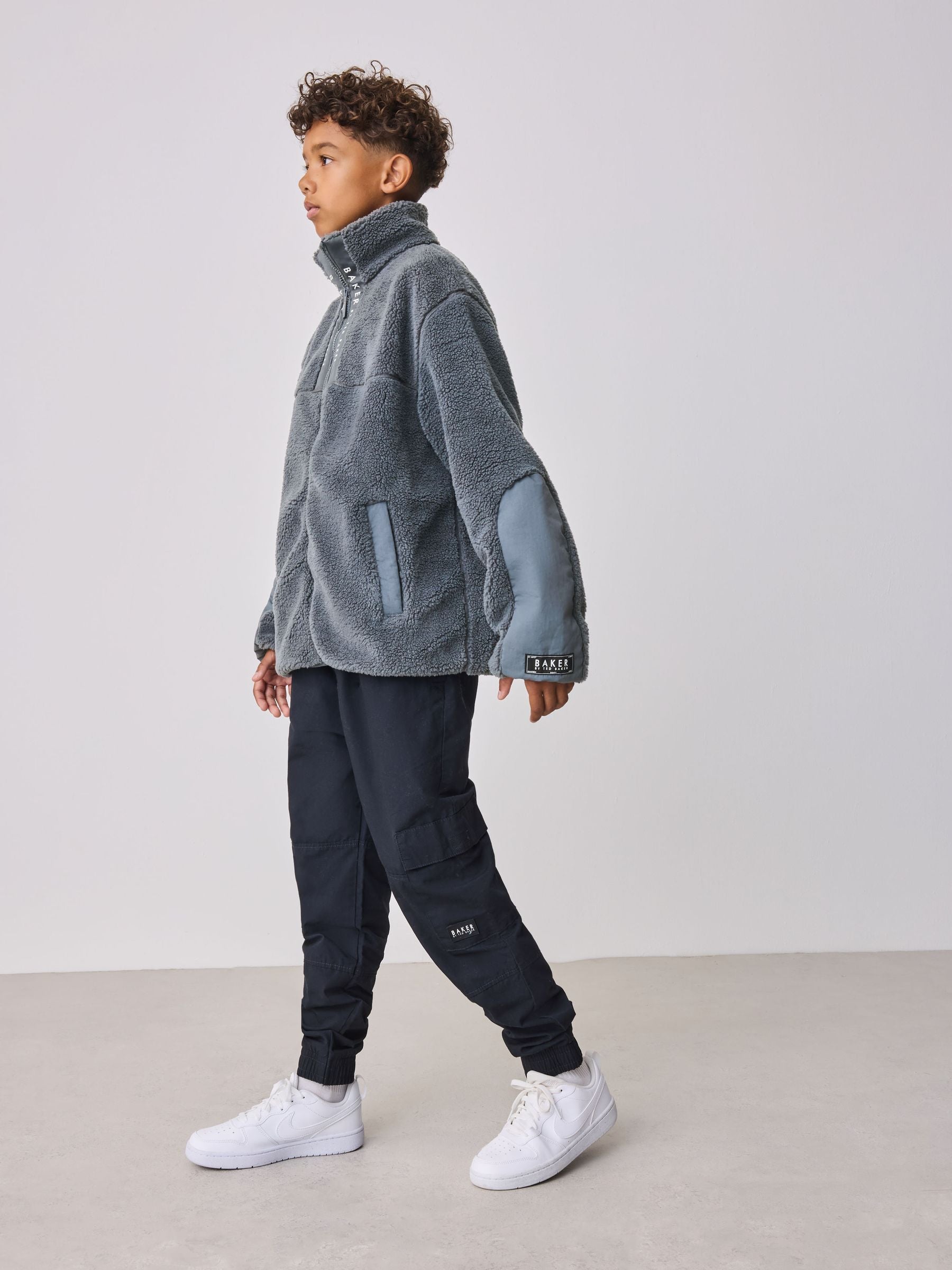Baker by Ted Baker Grey Borg Zip Through Fleece image 5