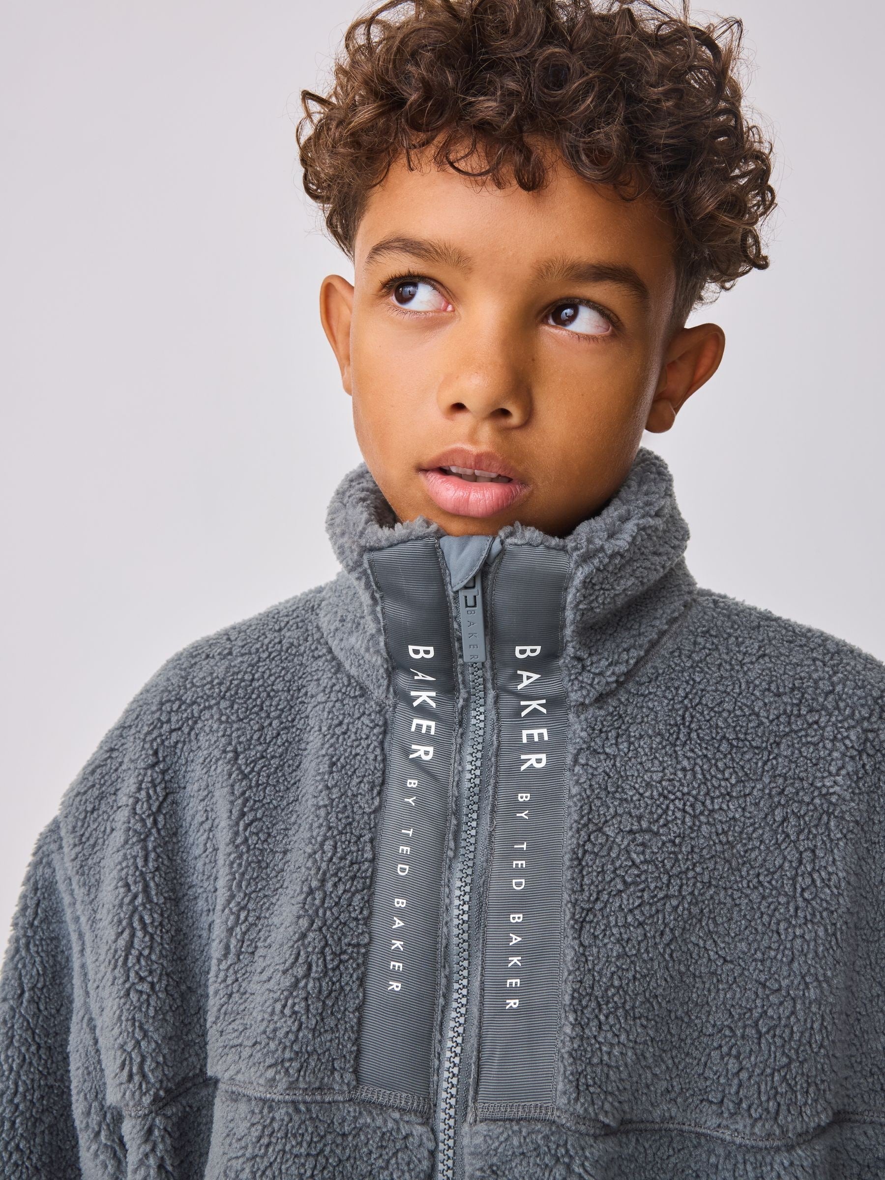 Baker by Ted Baker Grey Borg Zip Through Fleece image 7