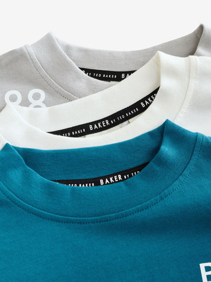 Baker by Ted Baker Long Sleeve Graphic T-Shirt 3 Pack image 7