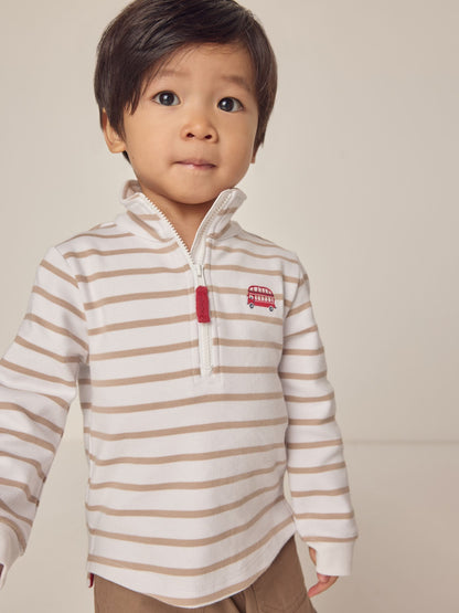 Dsiney Kidz - The White Company White Cotton London Bus Rugby Top image 1