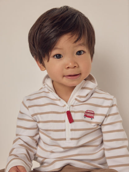 Dsiney Kidz - The White Company White Cotton London Bus Rugby Top image 3