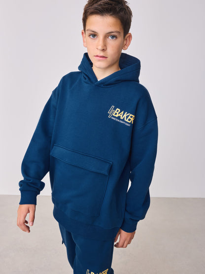Baker by Ted Baker Oversized Blue Graphic Hoodie and Joggers Set image 2