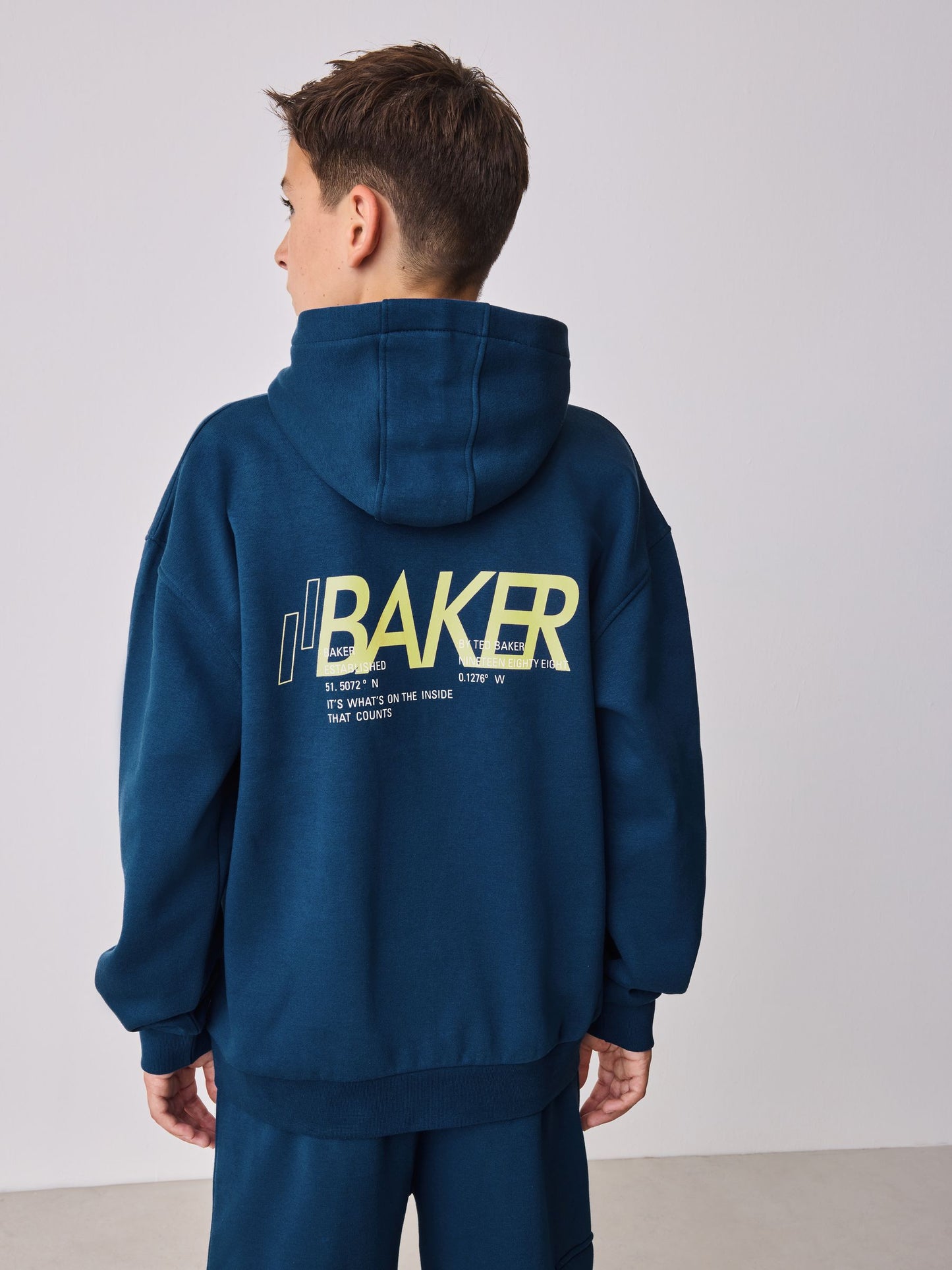Baker by Ted Baker Oversized Blue Graphic Hoodie and Joggers Set image 3