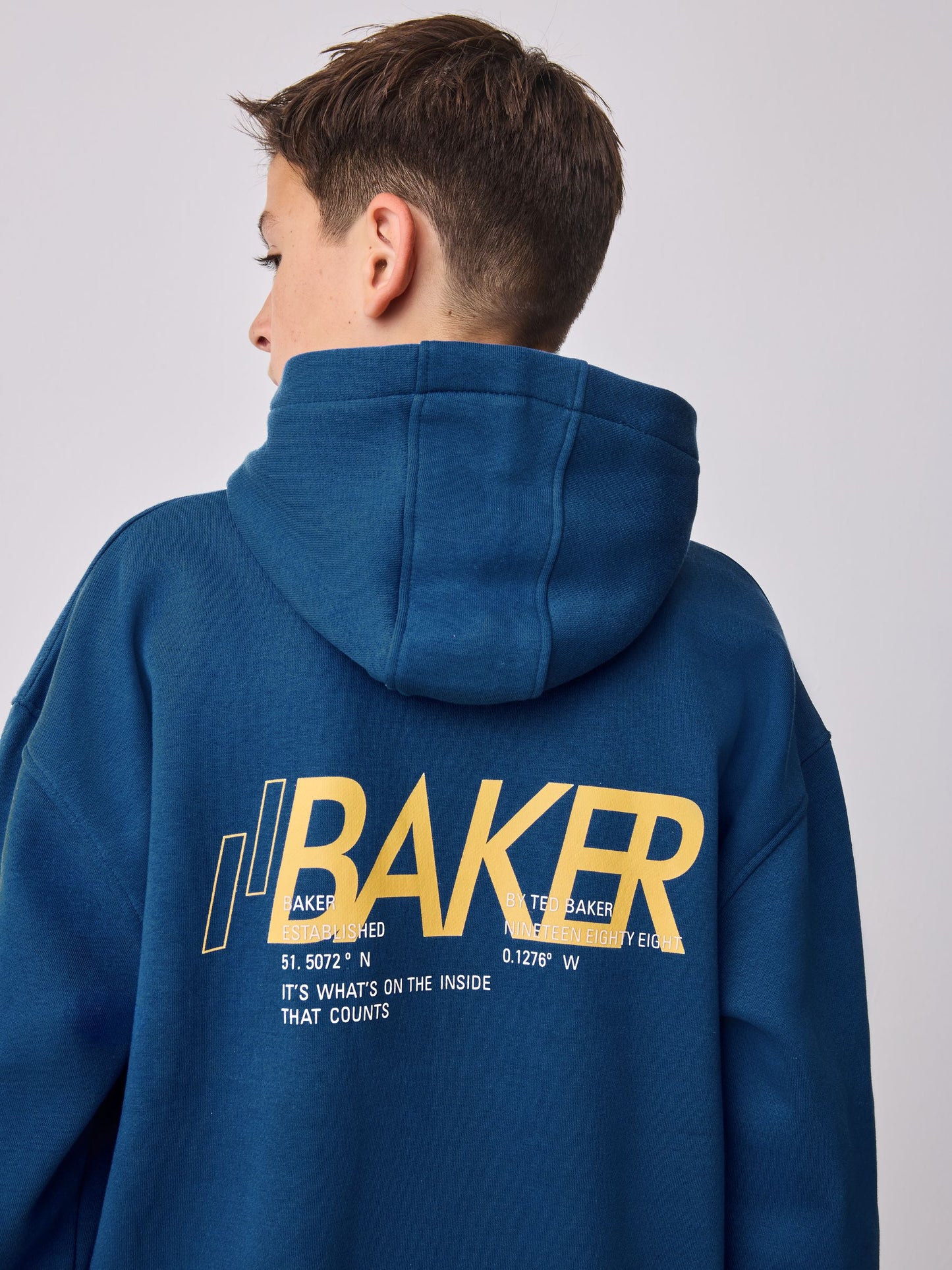 Baker by Ted Baker Oversized Blue Graphic Hoodie and Joggers Set image 5
