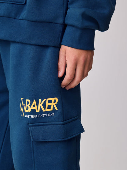 Baker by Ted Baker Oversized Blue Graphic Hoodie and Joggers Set image 8