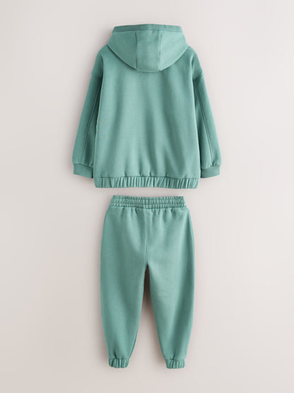 Baker by Ted Baker Green Zip Funnel Neck Sweatshirt and Joggers Set image 10