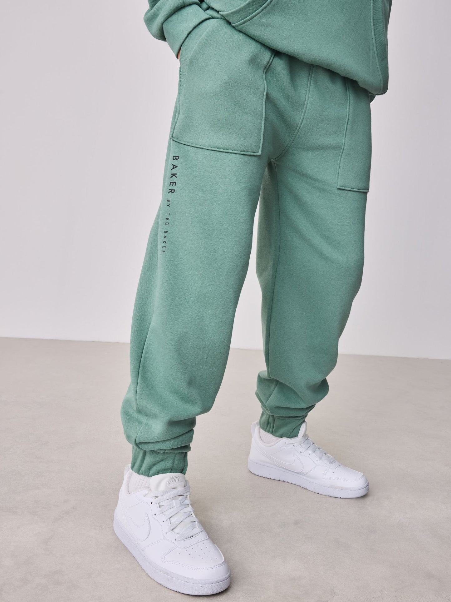 Baker by Ted Baker Green Zip Funnel Neck Sweatshirt and Joggers Set image 5