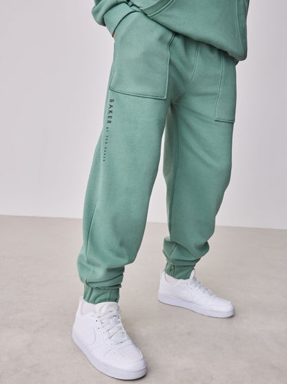 Baker by Ted Baker Green Zip Funnel Neck Sweatshirt and Joggers Set image 5