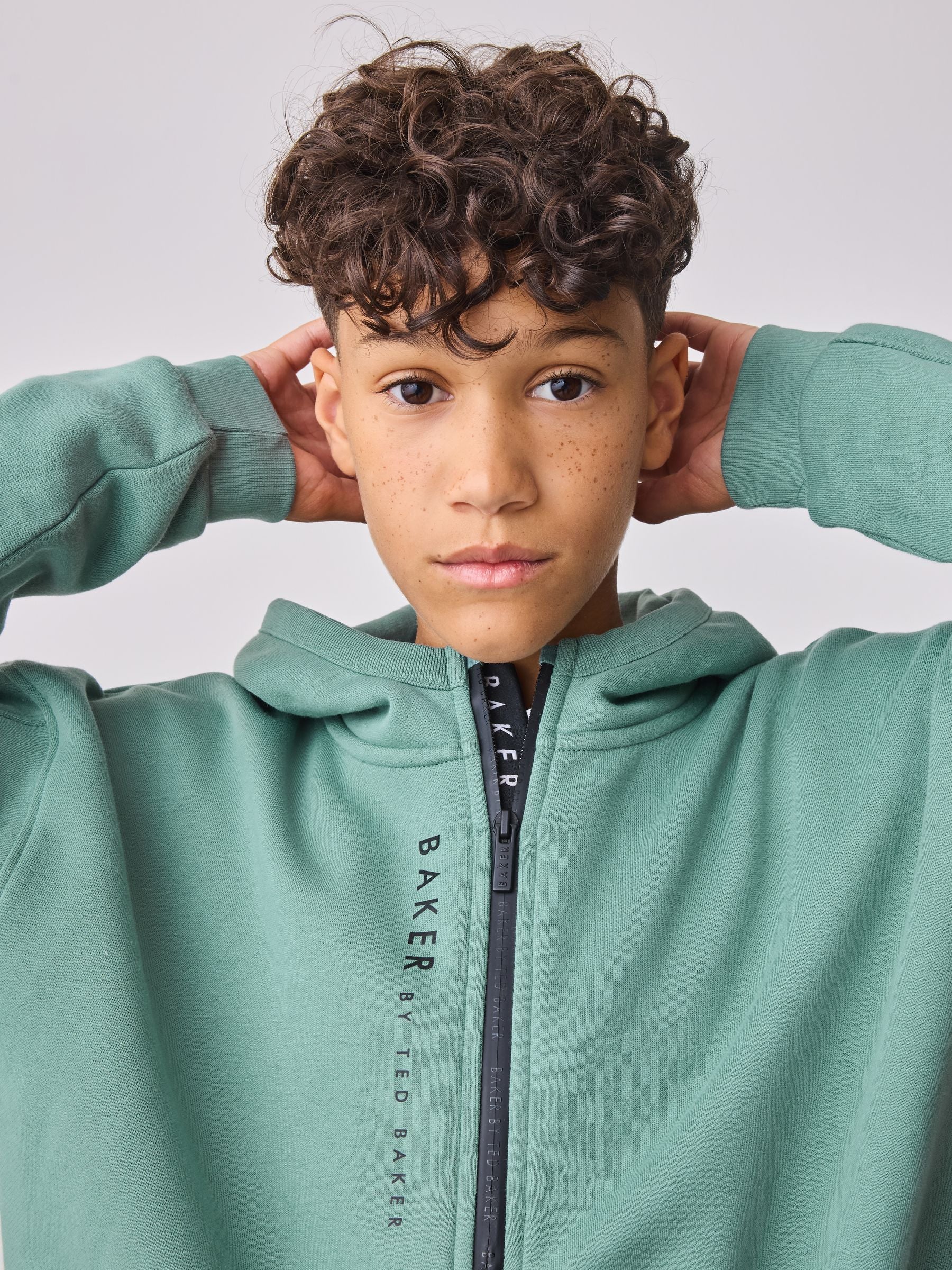 Baker by Ted Baker Green Zip Funnel Neck Sweatshirt and Joggers Set image 8