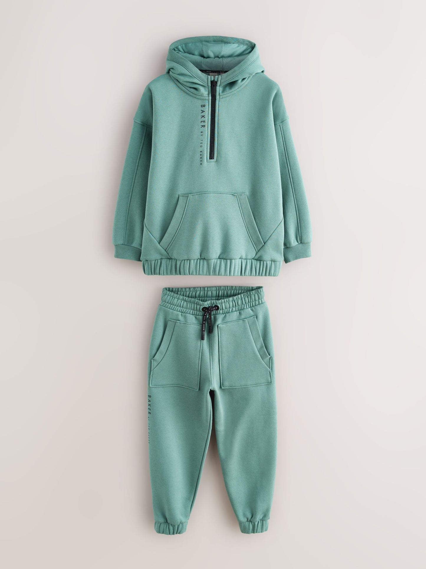 Baker by Ted Baker Green Zip Funnel Neck Sweatshirt and Joggers Set image 9