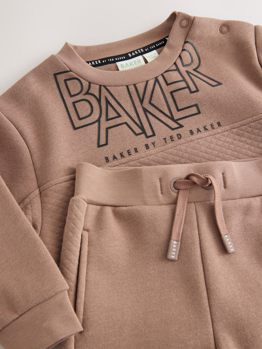 Baker by Ted Baker Stone Quilted Sweatshirt and Joggers Set image 1