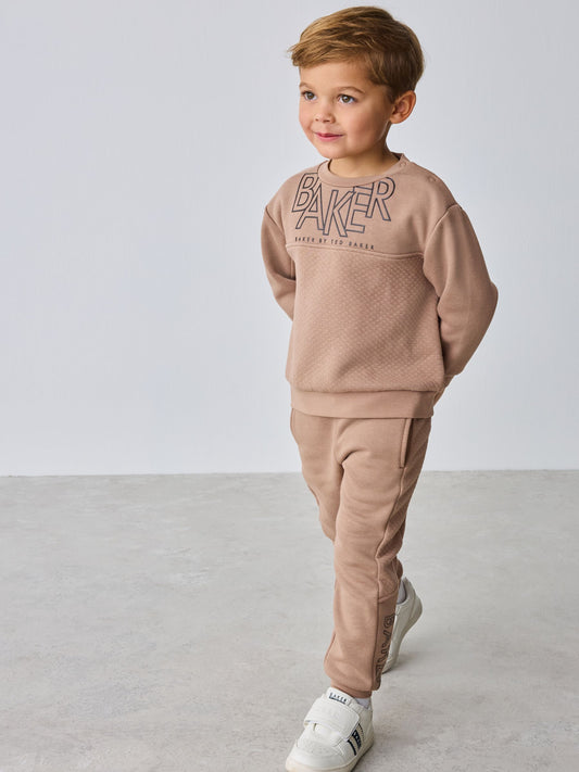 Baker by Ted Baker Stone Quilted Sweatshirt and Joggers Set image 2