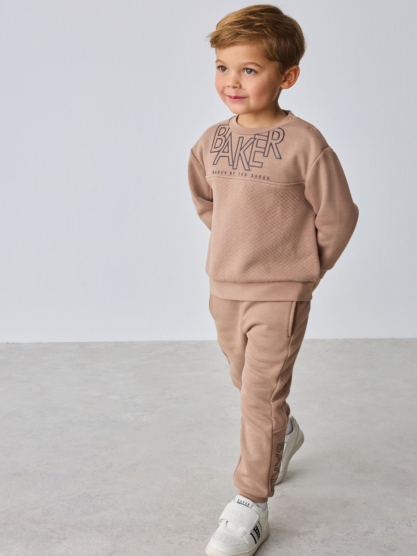 Baker by Ted Baker Stone Quilted Sweatshirt and Joggers Set image 2