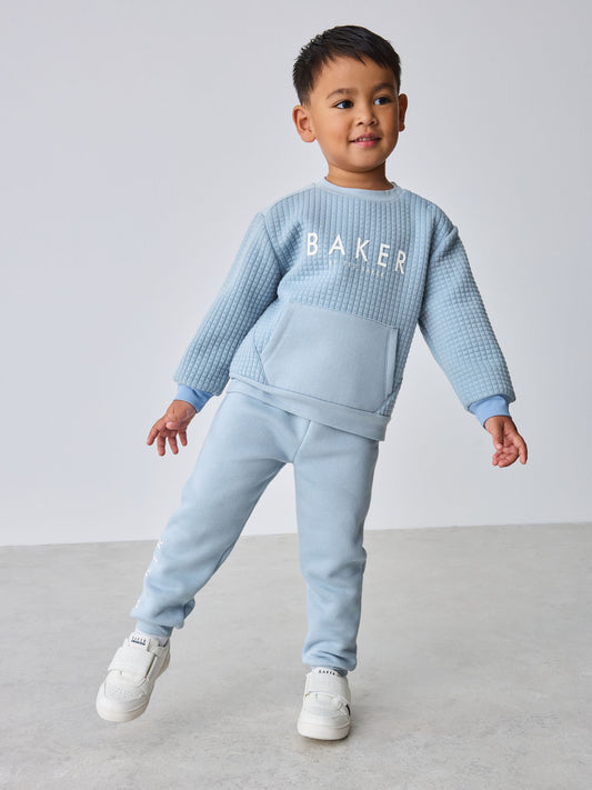 Baker by Ted Baker Blue Quilted Sweater and Joggers Set image 1