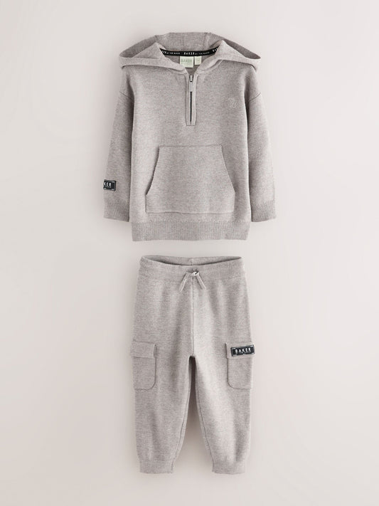 Baker by Ted Baker Knitted Funnel Zip Neck Top and Jogger Set image 1