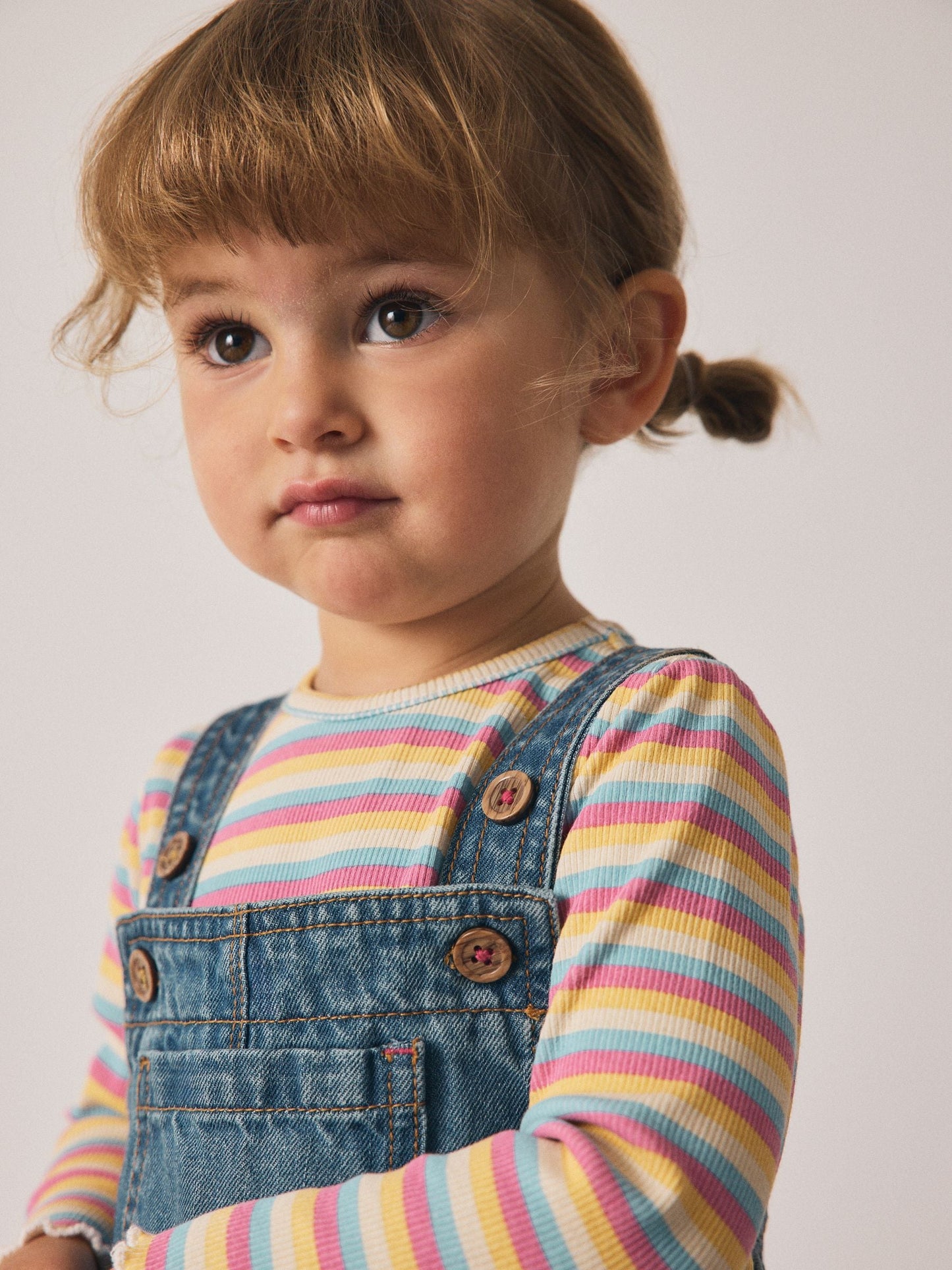 Mid Blue Bee Embellished Dungarees (3mths-7yrs)