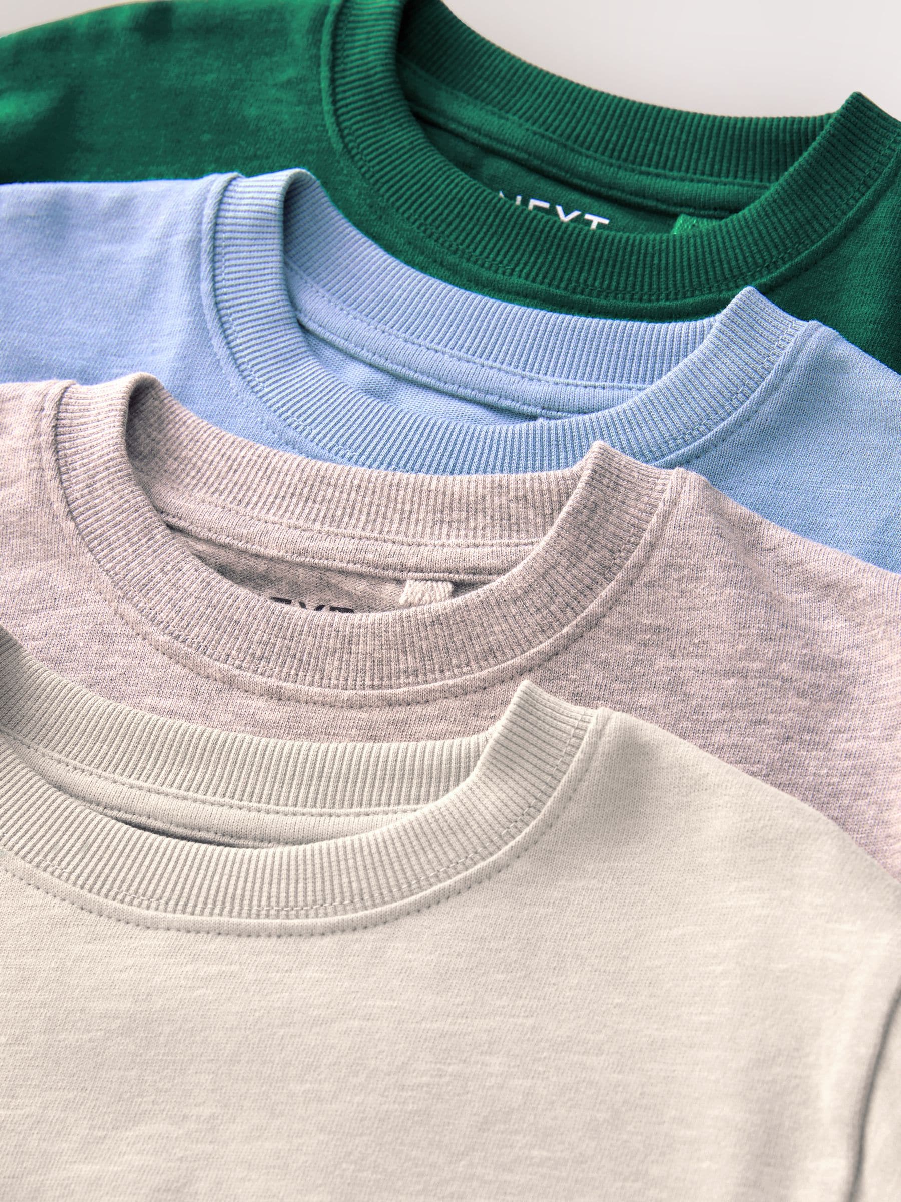 Dsiney Kidz - Blue/Green/Grey/Stone Plain Long Sleeve Cosy T-Shirts 4 Pack (3-16yrs) image 7