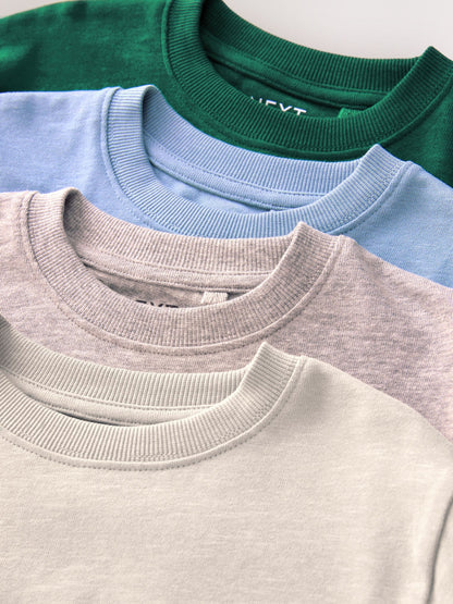 Dsiney Kidz - Blue/Green/Grey/Stone Plain Long Sleeve Cosy T-Shirts 4 Pack (3-16yrs) image 7