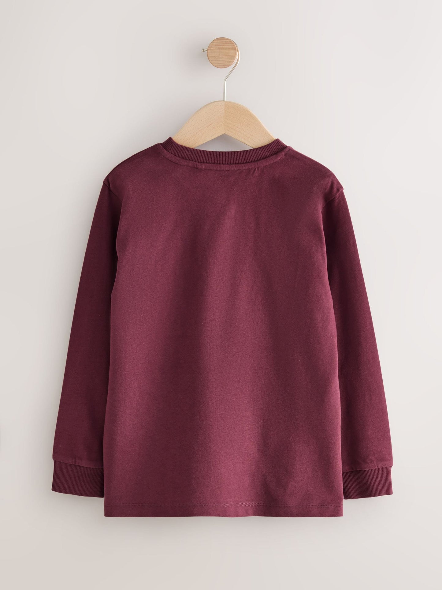 Dsiney Kidz - Berry Red/Grey/White/Blue Plain Long Sleeve Cosy T-Shirts 4 Pack (3-16yrs) image 3