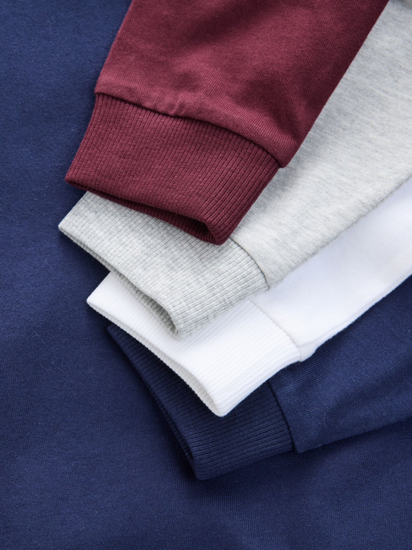Dsiney Kidz - Berry Red/Grey/White/Blue Plain Long Sleeve Cosy T-Shirts 4 Pack (3-16yrs) image 8
