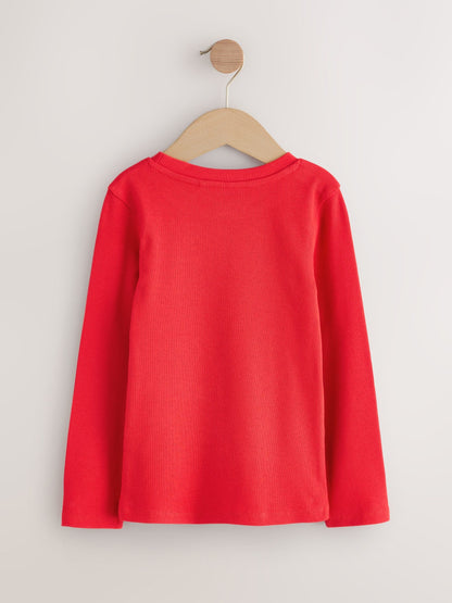 Dsiney Kidz - Red Long Sleeve Ribbed Top (3-16yrs) image 5