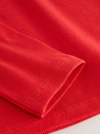Dsiney Kidz - Red Long Sleeve Ribbed Top (3-16yrs) image 6