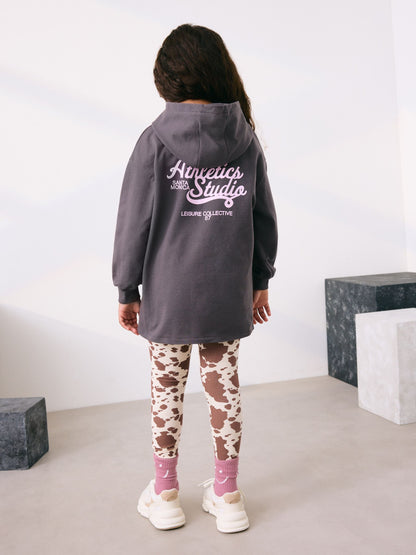 Charcoal Graphic Print Hoodie Leggings Set (3-16yrs)