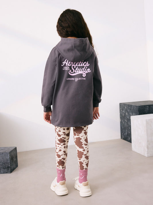 Charcoal Graphic Print Hoodie Leggings Set (3-16yrs)