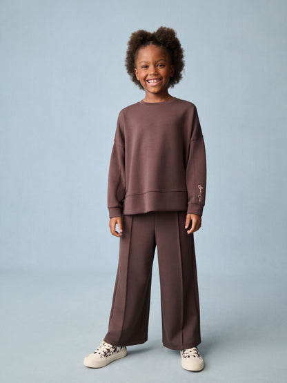 Dsiney Kidz - Chocolate Brown Long Sleeve Wide Leg Set (3-16yrs) image 1