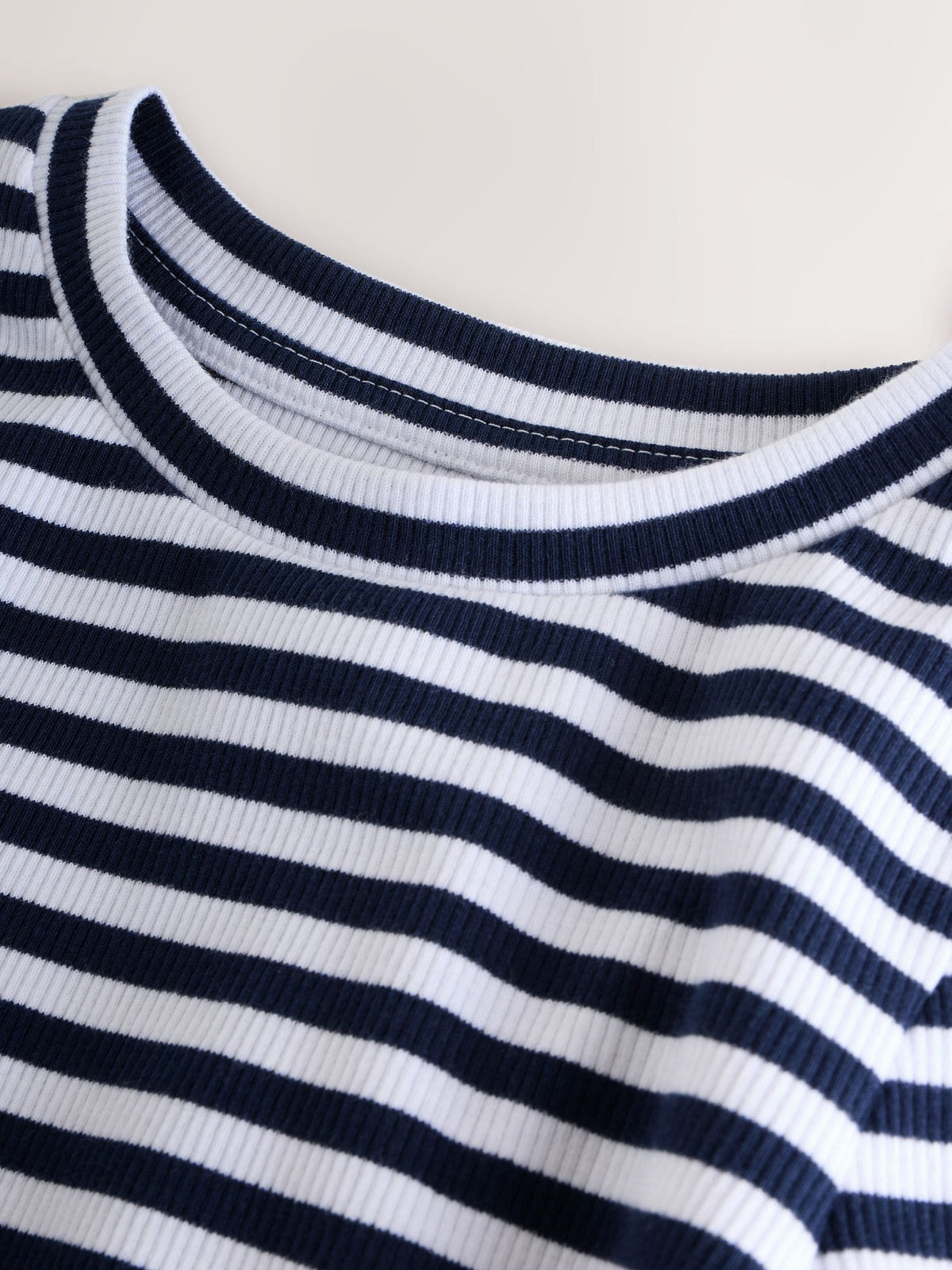 Dsiney Kidz - Navy/White Stripe Long Sleeve Ribbed Tops 3 Pack (3-16yrs) image 7