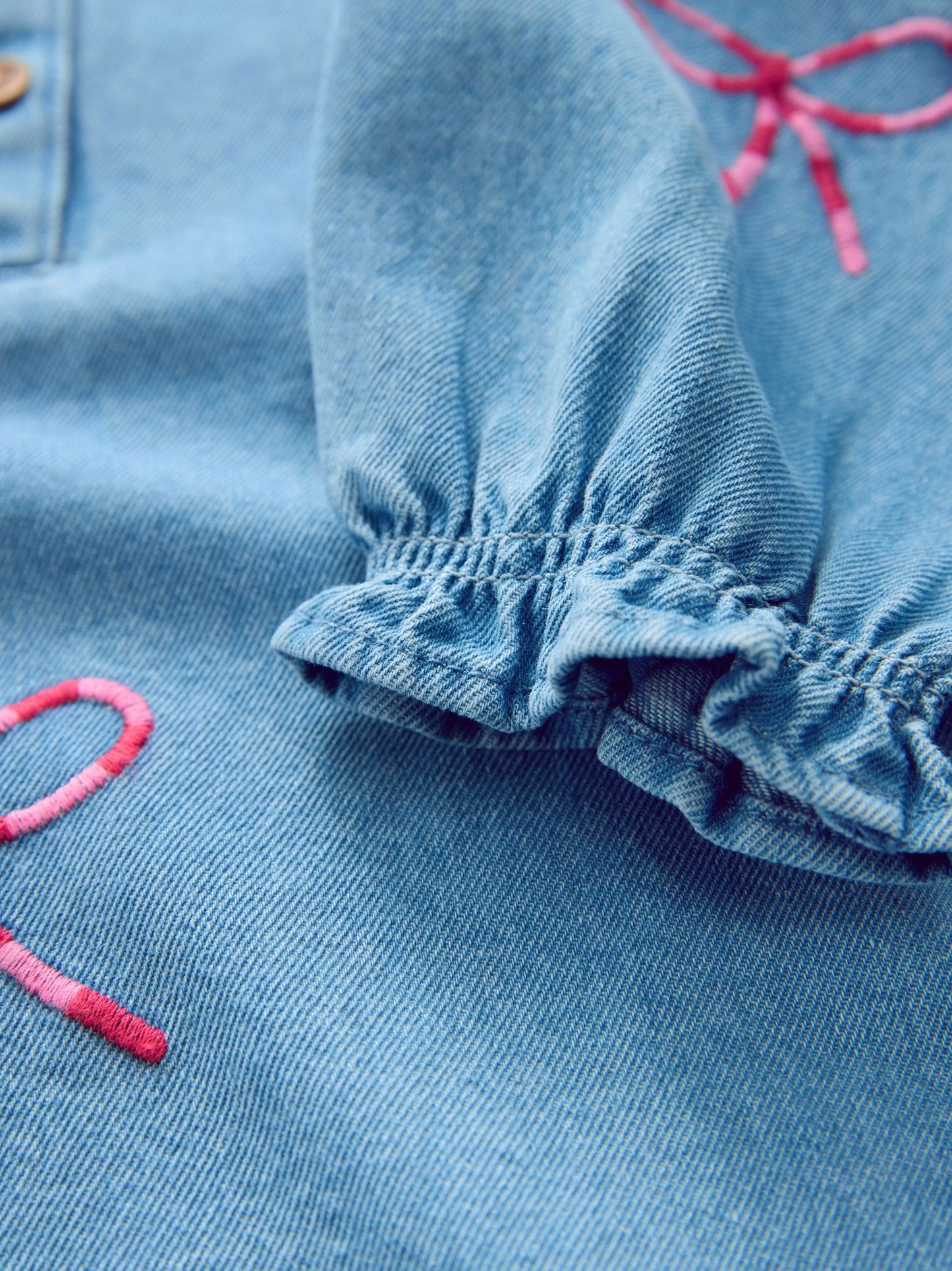 Bow Embroidered Denim Collar Dress (3mths-8yrs)