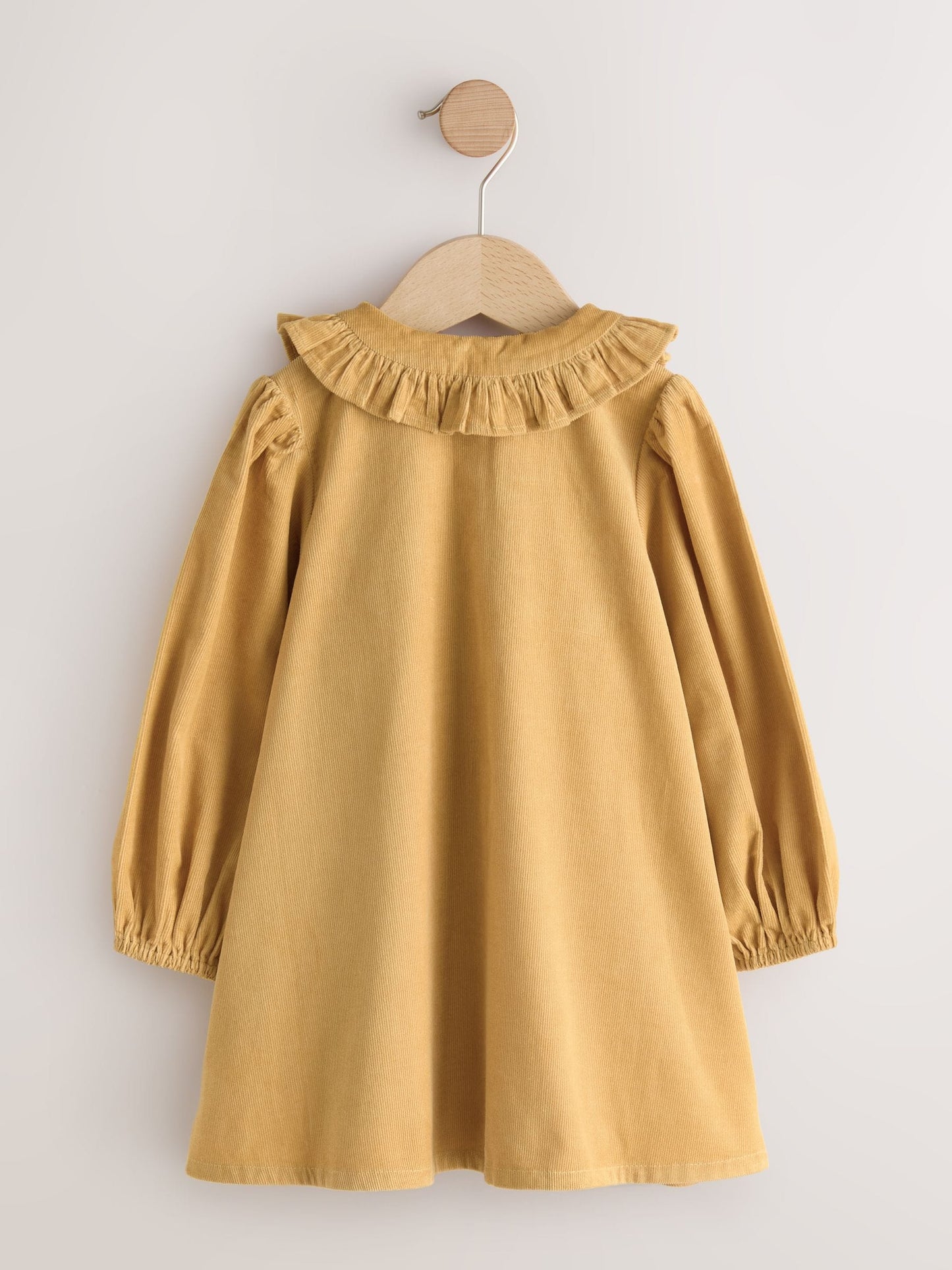 Ochre Yellow Bunny Cord Long Sleeve Dress (3mths-8yrs)