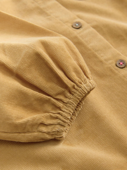 Ochre Yellow Bunny Cord Long Sleeve Dress (3mths-8yrs)