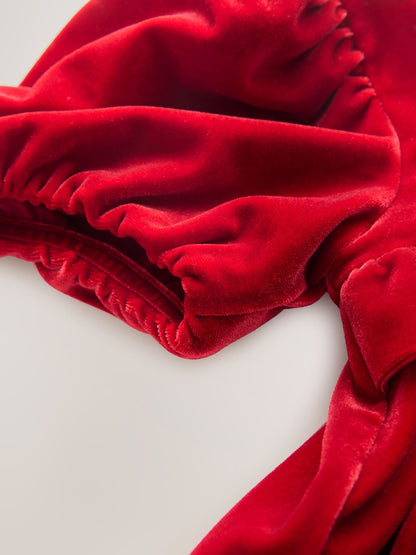 Red Velvet Frill Party Dress (3mths-8yrs)