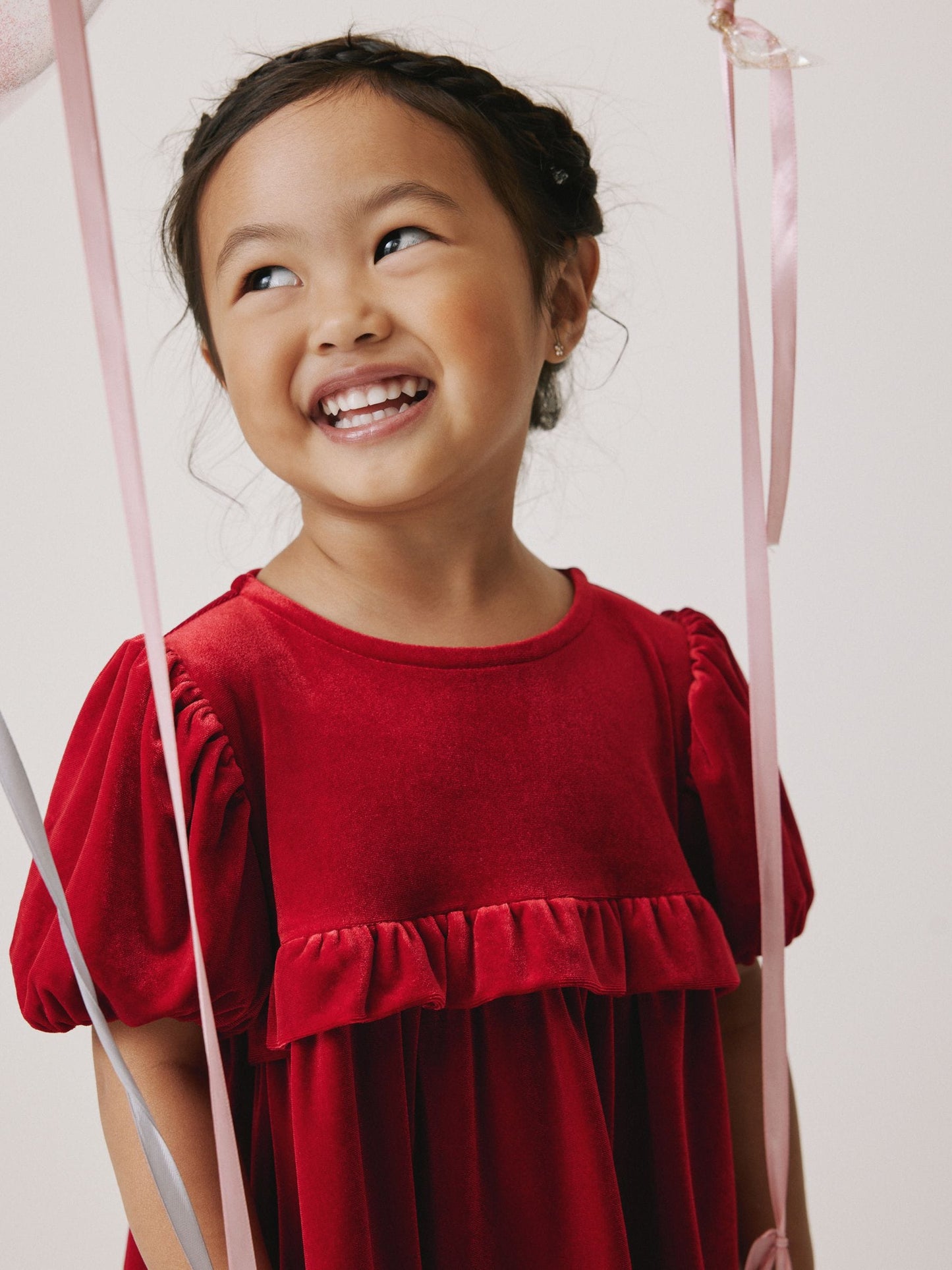 Red Velvet Frill Party Dress (3mths-8yrs)