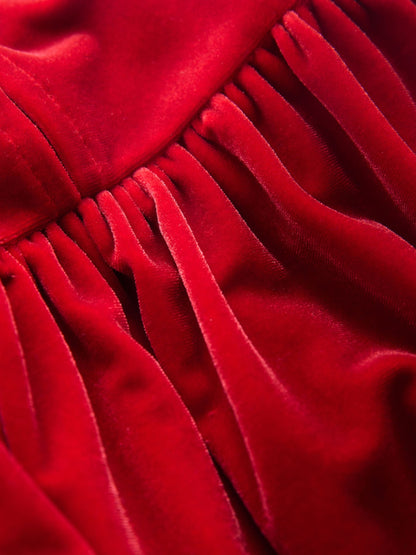 Red Velvet Frill Party Dress (3mths-8yrs)
