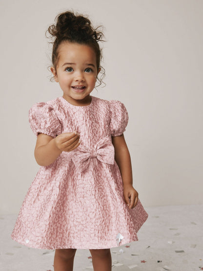 Pink Animal Jacquard Prom Dress (3mths-8yrs)