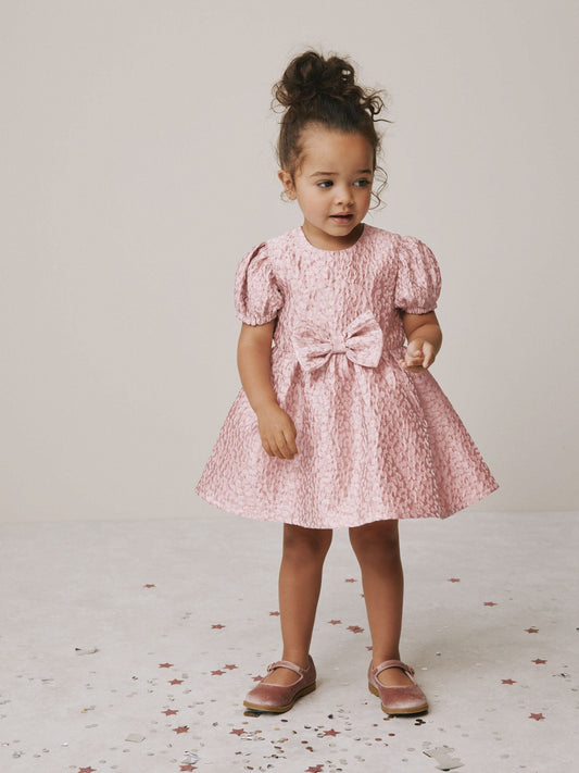 Pink Animal Jacquard Prom Dress (3mths-8yrs)