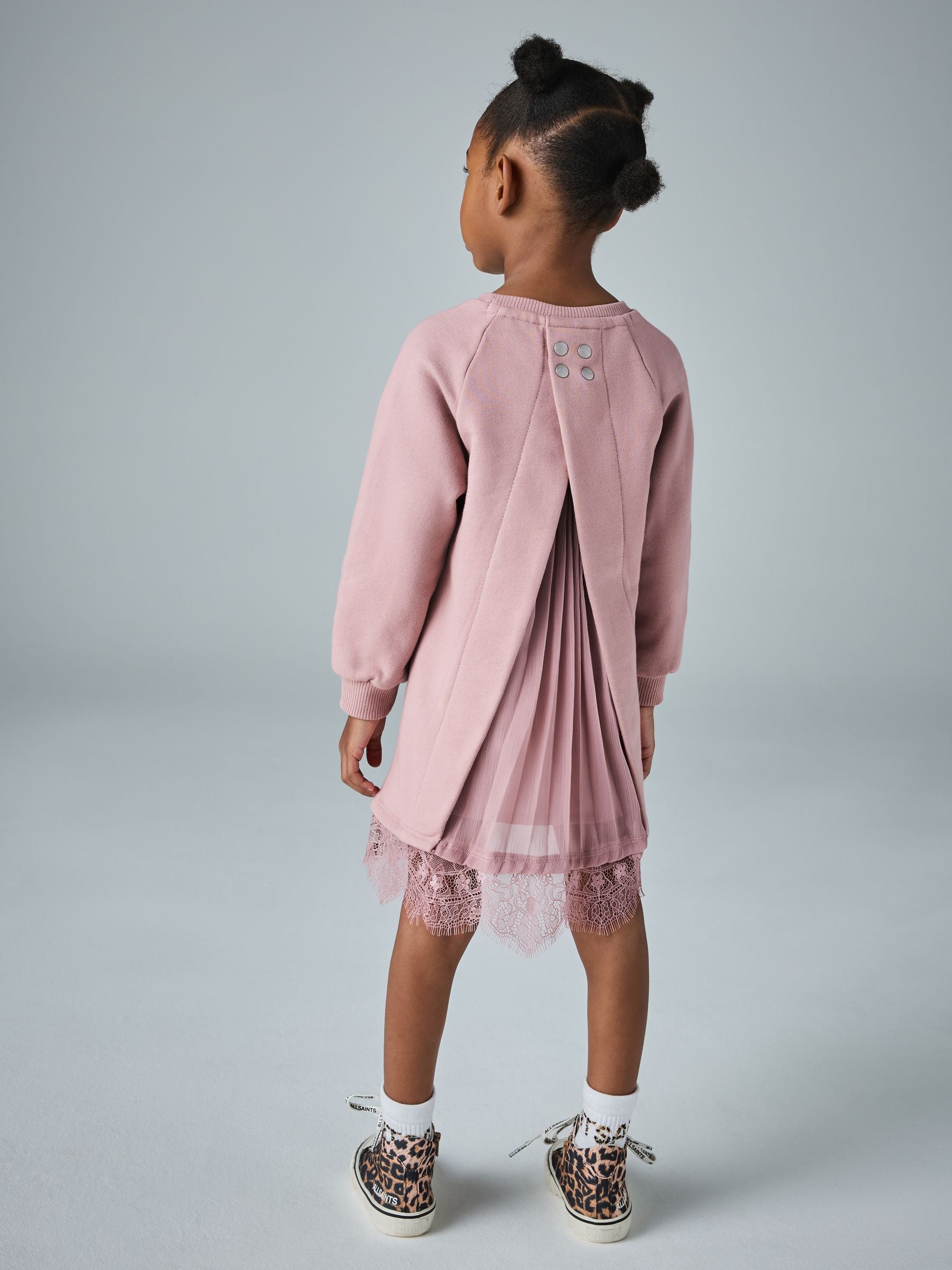 smALLSAINTS Pink Lee Lace Younger Girls Sweat Dress image 2