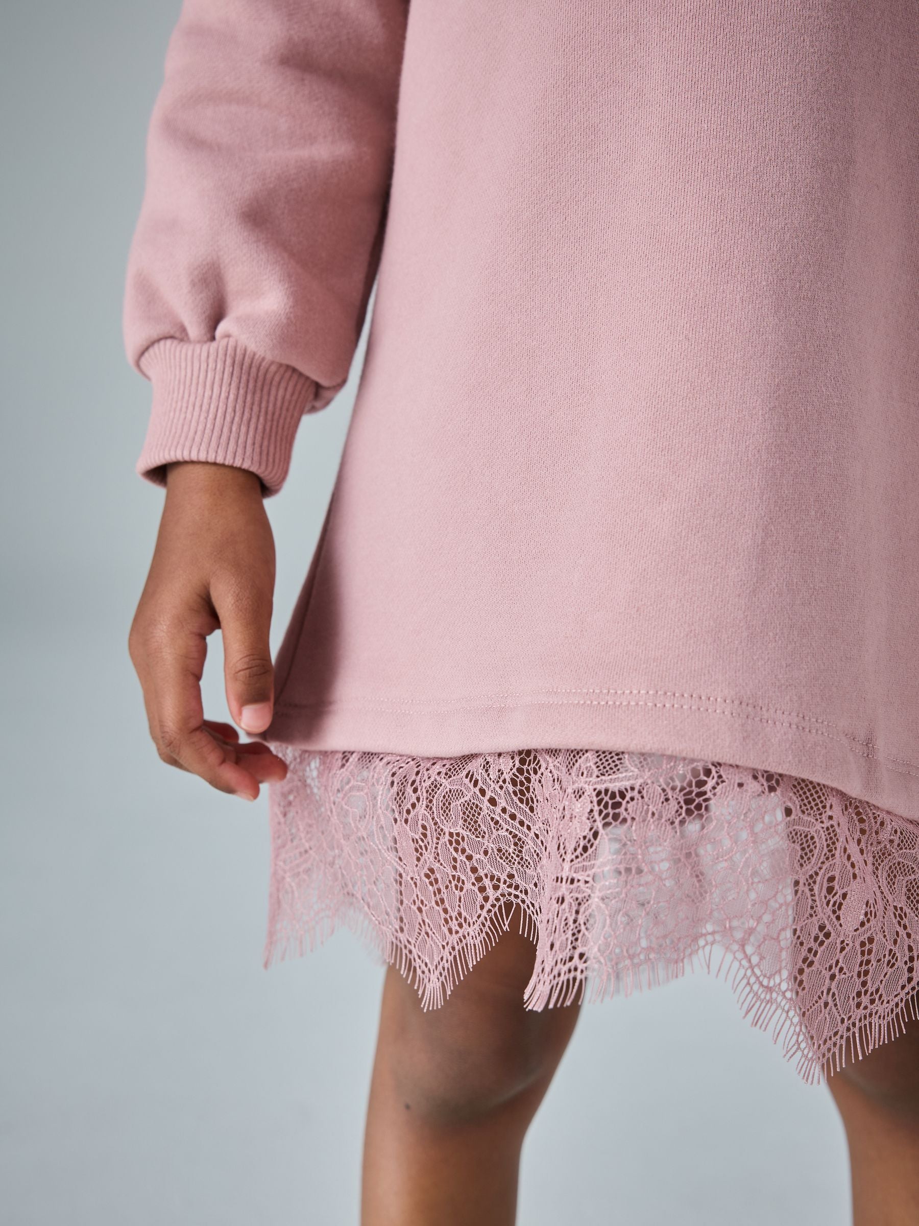 smALLSAINTS Pink Lee Lace Younger Girls Sweat Dress image 5
